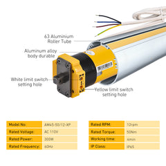 AM45 Tubular Motor Compatible with somfy lt50 motor For Outdoor Sunshade, Awning