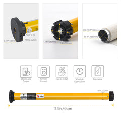 Motor de persianas Zigbee recargable 1,5 "(38mm) para Alexa Google Home