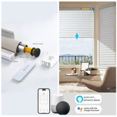 Motor de persianas Zigbee recargable 1,5 "(38mm) para Alexa Google Home