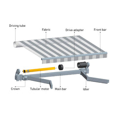 AM45 Tubular Motor Compatible with somfy lt50 motor For Outdoor Sunshade, Awning